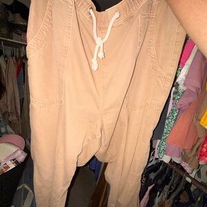 Anthropologie Khaki Drawstring Joggers